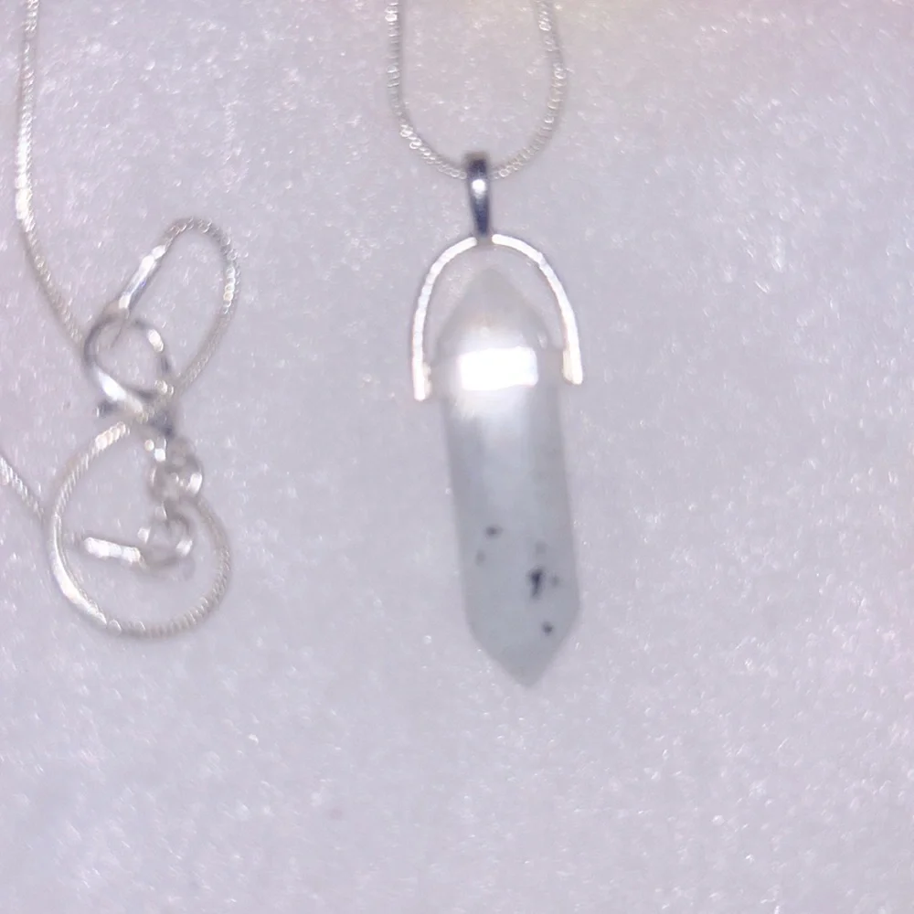 Boho hippie Rainbow Moonstone Sterling Silver 30” Necklace - Picture 6 of 6